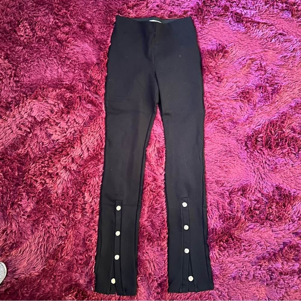 Mango Black Elastic Waistband high wasted Pants